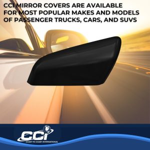 Coast to Coast Exterior Mirror Cover, Top Half Replacement, Gloss Black, ABS Plastic, Set of 2 – MC67527RBK