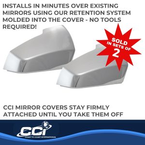 Coast to Coast Exterior Mirror Cover, Top Half Replacement Cover, Chrome Plated, ABS Plastic, Set of 2 – CCIMC67529R
