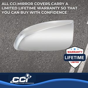 Coast to Coast Exterior Mirror Cover, Top Half Replacement, Chrome Plated, ABS Plastic, Set of 2, With Turn Signal Cutout – CCIMC67530R