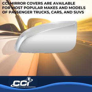 Coast to Coast Exterior Mirror Cover, Top Half Replacement, Chrome Plated, ABS Plastic, Set of 2, With Turn Signal Cutout – CCIMC67530R
