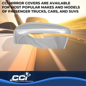 Coast to Coast Exterior Mirror Cover, Top Half Replacement, Chrome Plated, ABS Plastic, Set of 2 – MC67531R