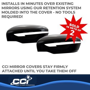 Coast to Coast Exterior Mirror Cover, Top Half Replacement, Gloss Black, ABS Plastic, Set of 2 – MC67531RBK