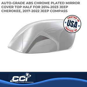 Coast to Coast Exterior Mirror Cover, Top Half Replacement, Chrome Plated, ABS Plastic, Set of 2 – MC67532R