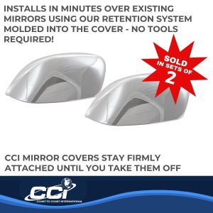 Coast to Coast Exterior Mirror Cover, Top Half Replacement, Chrome Plated, ABS Plastic, Set of 2 – MC67532R