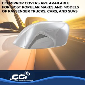 Coast to Coast Exterior Mirror Cover, Top Half Replacement, Chrome Plated, ABS Plastic, Set of 2 – MC67532R