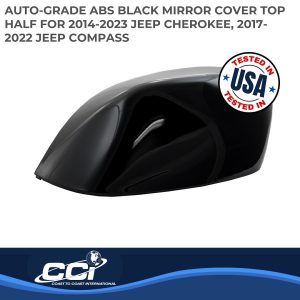 Coast to Coast Exterior Mirror Cover, Top Half Replacement, Gloss Black, ABS Plastic, Set of 2 – MC67532RBK