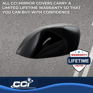 Coast to Coast Exterior Mirror Cover, Top Half Replacement, Gloss Black, ABS Plastic, Set of 2 – MC67532RBK