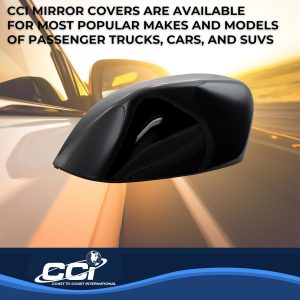 Coast to Coast Exterior Mirror Cover, Top Half Replacement, Gloss Black, ABS Plastic, Set of 2 – MC67532RBK