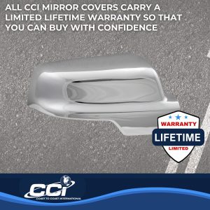 Coast to Coast Exterior Mirror Cover, Top Half Cover, Chrome, ABS Plastic, Set of 2, With Turn Signal Cutout – CCIMC67534