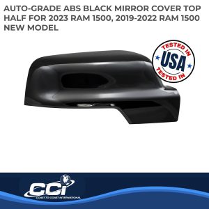 Coast to Coast Exterior Mirror Cover, Top Half Cover, Black, ABS Plastic, Set of 2, With Turn Signal Cutout – CCIMC67534BK