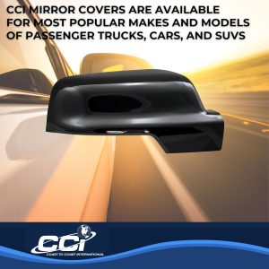 Coast to Coast Exterior Mirror Cover, Top Half Cover, Black, ABS Plastic, Set of 2, With Turn Signal Cutout – CCIMC67534BK