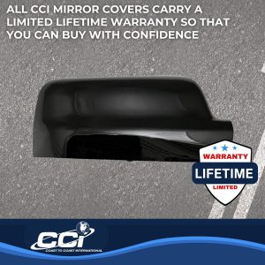 Coast to Coast Exterior Mirror Cover, Top Half Cover, Black, ABS Plastic, Set of 2, Without Turn Signal Cutout – CCIMC67535BK