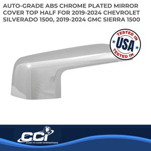 Coast to Coast Exterior Mirror Cover, Top Half Replacement, Chrome Plated, ABS Plastic, Set of 2 – CCIMC67536R