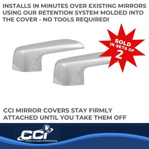 Coast to Coast Exterior Mirror Cover, Top Half Replacement, Chrome Plated, ABS Plastic, Set of 2 – CCIMC67536R