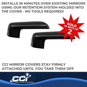 Coast to Coast Exterior Mirror Cover, Top Half Replacement, Gloss Black, ABS Plastic, Set of 2 – CCIMC67536RBK