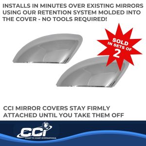 Coast to Coast Exterior Mirror Cover, Top Half Replacement, Chrome Plated, ABS Plastic, Set of 2 – CCIMC67537R