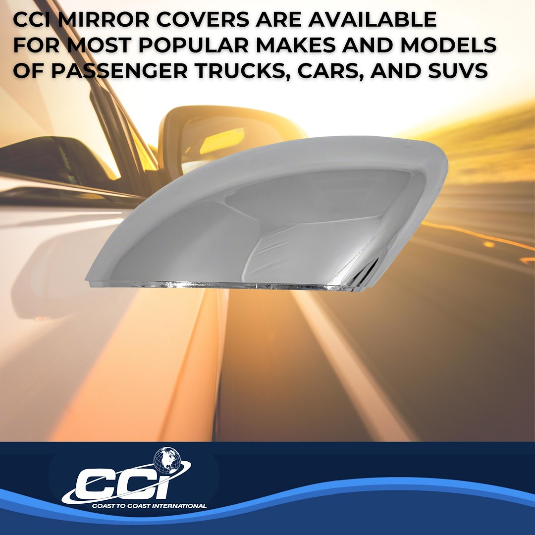 Coast to Coast Exterior Mirror Cover, Top Half Replacement, Chrome Plated, ABS Plastic, Set of 2 – CCIMC67537R