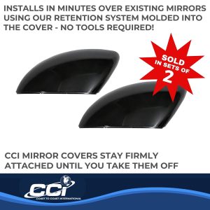 Coast to Coast Exterior Mirror Cover, Top Half Replacement, Gloss Black, ABS Plastic, Set of 2 – CCIMC67537RBK
