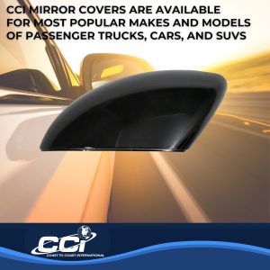 Coast to Coast Exterior Mirror Cover, Top Half Replacement, Gloss Black, ABS Plastic, Set of 2 – CCIMC67537RBK