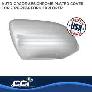 Coast to Coast Exterior Mirror Cover, Top Half Replacement, Chrome, ABS Plastic, Set of 2, Without Turn Signal Cutout – CCIMC67540