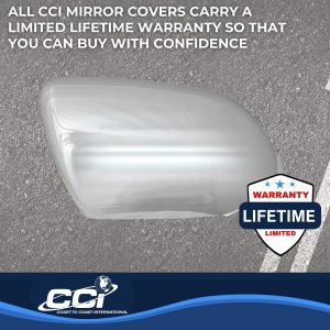 Coast to Coast Exterior Mirror Cover, Top Half Replacement, Chrome, ABS Plastic, Set of 2, Without Turn Signal Cutout – CCIMC67540