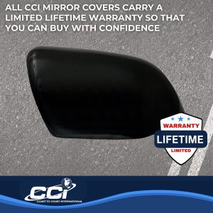 Coast to Coast Exterior Mirror Cover, Top Half Replacement, Black, ABS Plastic, Set of 2, Without Turn Signal Cutout – CCIMC67540BK