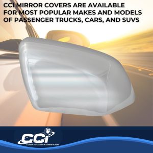 Coast to Coast Exterior Mirror Cover, Top Half Replacement, Chrome, ABS Plastic, Set of 2, With Turn Signal Cutout – CCIMC67541