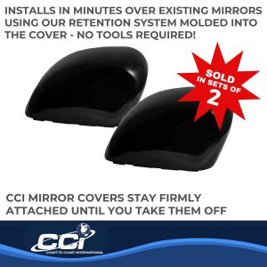 Coast to Coast Exterior Mirror Cover, Full Replacement, Gloss Black, ABS Plastic, Set of 2 – CCIMC67542RBK