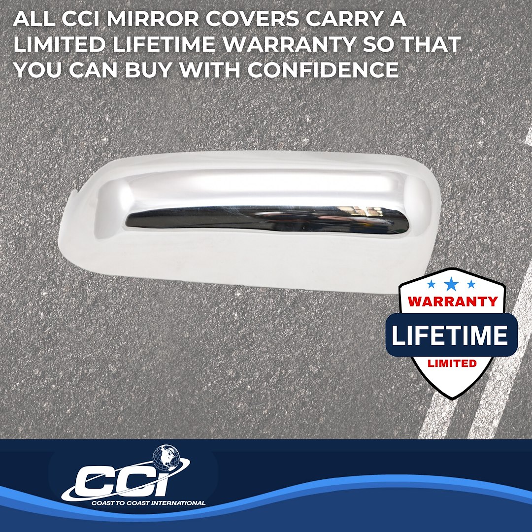 Coast to Coast Exterior Mirror Cover, Top Half Cover, Chrome Plated, ABS, Set of 2, Replacement – CCIMC67546R