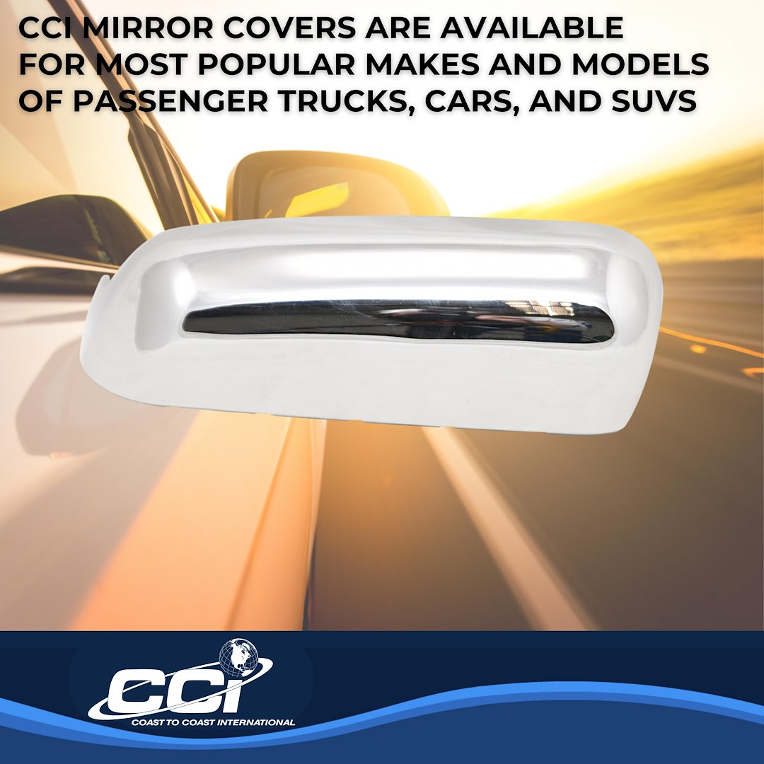 Coast to Coast Exterior Mirror Cover, Top Half Cover, Chrome Plated, ABS, Set of 2, Replacement – CCIMC67546R