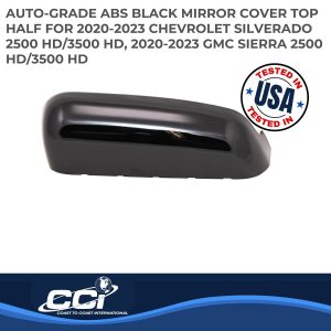 Coast to Coast Exterior Mirror Cover, Top Half Cover, Painted, Gloss Black, ABS, Set of 2, Replacement – CCIMC67546RBK