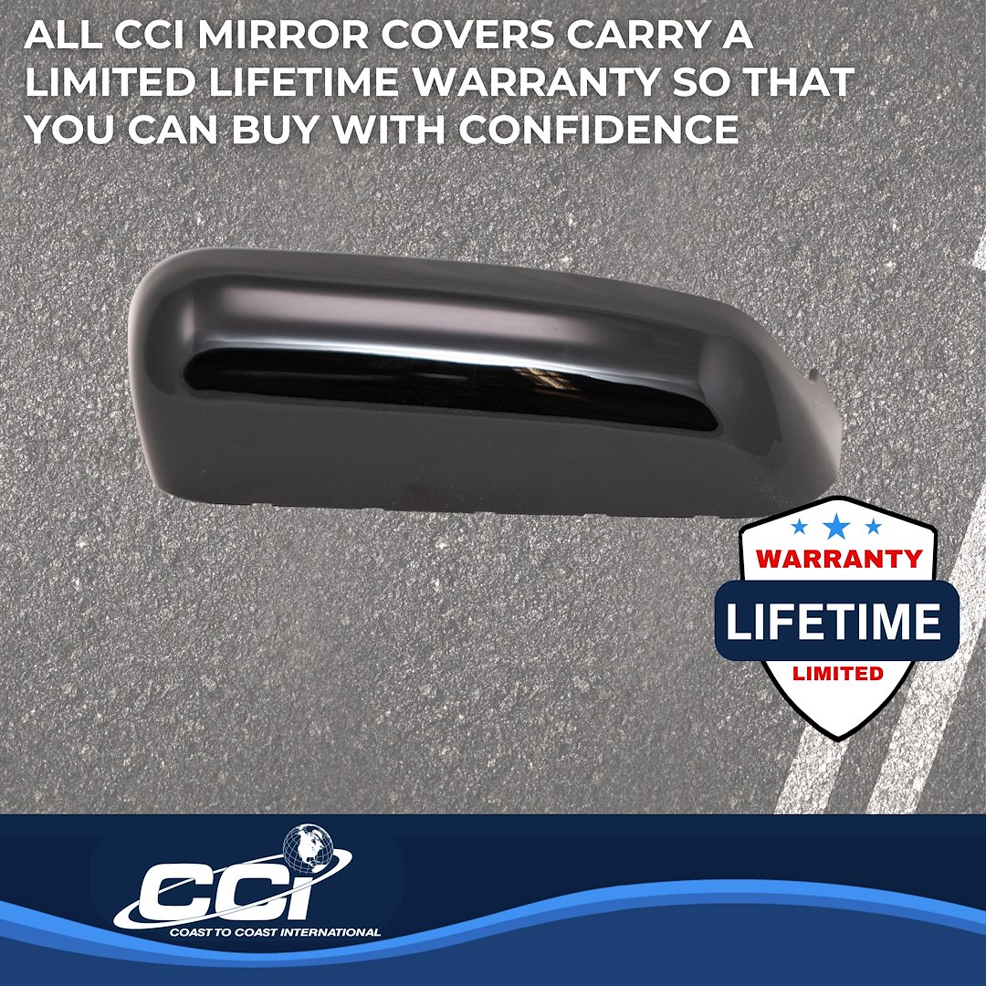 Coast to Coast Exterior Mirror Cover, Top Half Cover, Painted, Gloss Black, ABS, Set of 2, Replacement – CCIMC67546RBK
