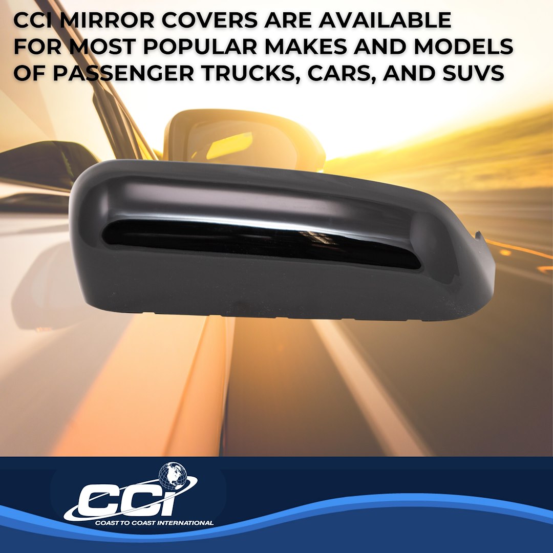 Coast to Coast Exterior Mirror Cover, Top Half Cover, Painted, Gloss Black, ABS, Set of 2, Replacement – CCIMC67546RBK