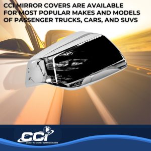 Coast to Coast Exterior Mirror Cover, Top Half, Replacement, Plated, Chrome, ABS Plastic, Set of 2 – CCIMC67548