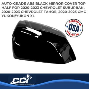 Coast to Coast Exterior Mirror Cover, Top Half, Replacement, Painted, Gloss Black, ABS Plastic, Set of 2 – CCIMC67548BK
