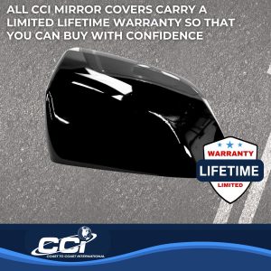 Coast to Coast Exterior Mirror Cover, Top Half, Replacement, Painted, Gloss Black, ABS Plastic, Set of 2 – CCIMC67548BK