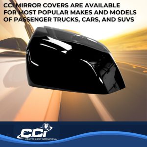 Coast to Coast Exterior Mirror Cover, Top Half, Replacement, Painted, Gloss Black, ABS Plastic, Set of 2 – CCIMC67548BK
