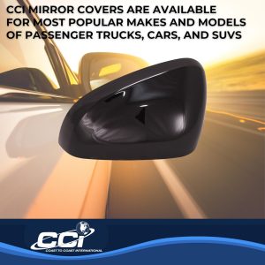 Coast to Coast Exterior Mirror Cover, Top Half Cover, Painted, Gloss Black, ABS Plastic, Set of 2 – MC67549BK