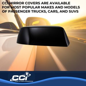 Coast to Coast Exterior Mirror Cover, Top Half Cover, Painted, Gloss Black, ABS Plastic, Set of 2 – MC67549BK