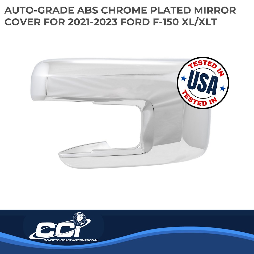 Coast to Coast Exterior Mirror Cover, Full Cover, Chrome Plated, ABS Plastic, Set of 2 – CCIMC67550