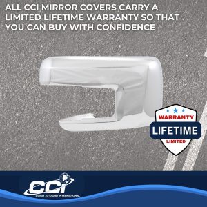 Coast to Coast Exterior Mirror Cover, Full Cover, Chrome Plated, ABS Plastic, Set of 2 – CCIMC67550