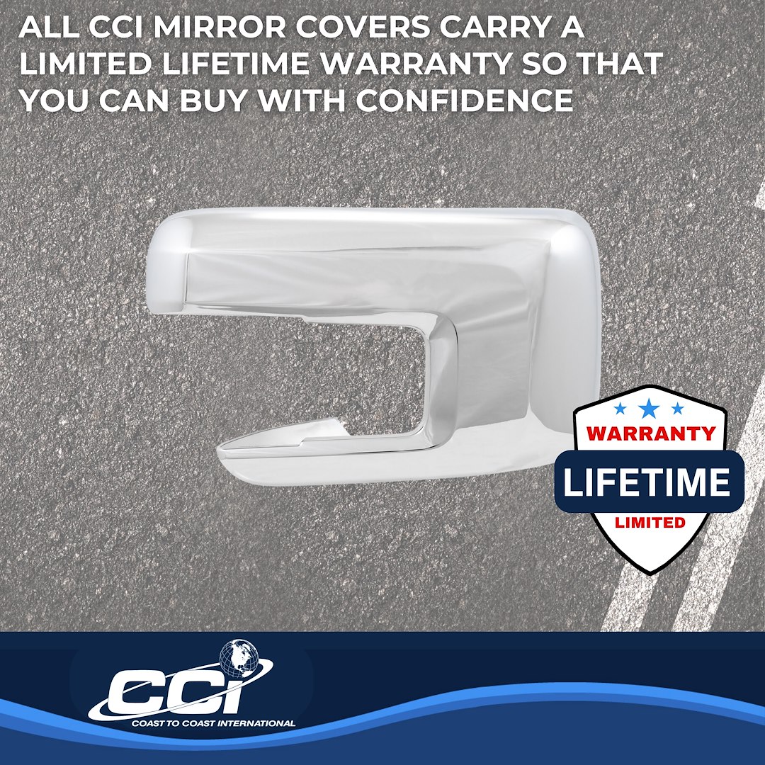 Coast to Coast Exterior Mirror Cover, Full Cover, Chrome Plated, ABS Plastic, Set of 2 – CCIMC67550