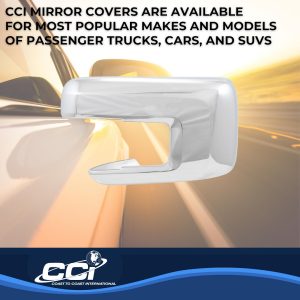 Coast to Coast Exterior Mirror Cover, Full Cover, Chrome Plated, ABS Plastic, Set of 2 – CCIMC67550