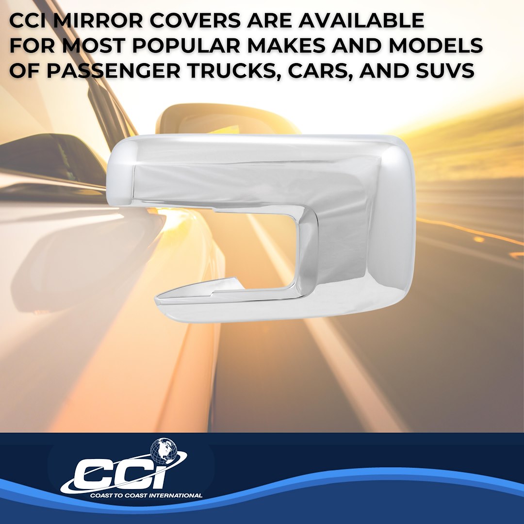 Coast to Coast Exterior Mirror Cover, Full Cover, Chrome Plated, ABS Plastic, Set of 2 – CCIMC67550