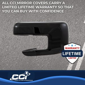 Coast to Coast Exterior Mirror Cover, Full Cover, Painted, Gloss Black, ABS Plastic, Set of 2 – CCIMC67550BLK