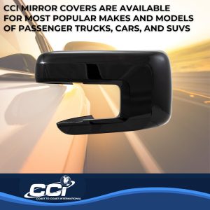 Coast to Coast Exterior Mirror Cover, Full Cover, Painted, Gloss Black, ABS Plastic, Set of 2 – CCIMC67550BLK