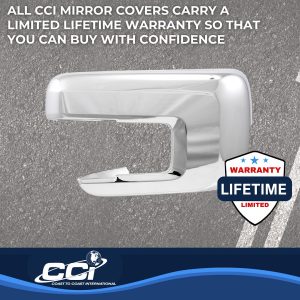 Coast to Coast Exterior Mirror Cover, Full Cover, Chrome Plated, ABS Plastic, Set of 2 – CCIMC67551