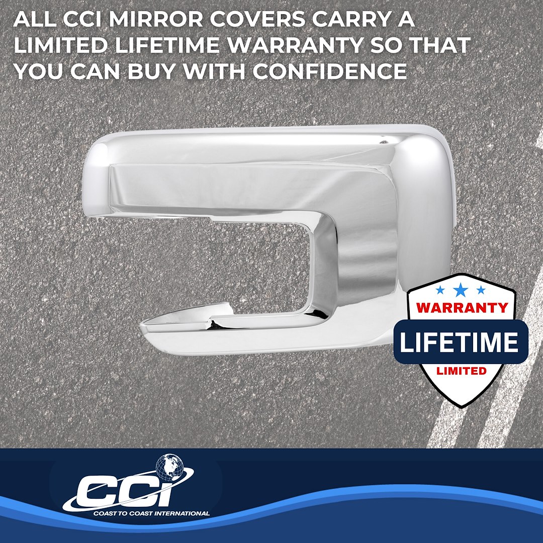Coast to Coast Exterior Mirror Cover, Full Cover, Chrome Plated, ABS Plastic, Set of 2 – CCIMC67551