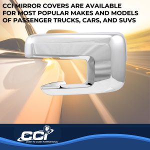 Coast to Coast Exterior Mirror Cover, Full Cover, Chrome Plated, ABS Plastic, Set of 2 – CCIMC67551
