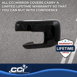 Coast to Coast Exterior Mirror Cover, Full Cover, Painted, Gloss Black, ABS Plastic, Set of 2 – CCIMC67551BLK
